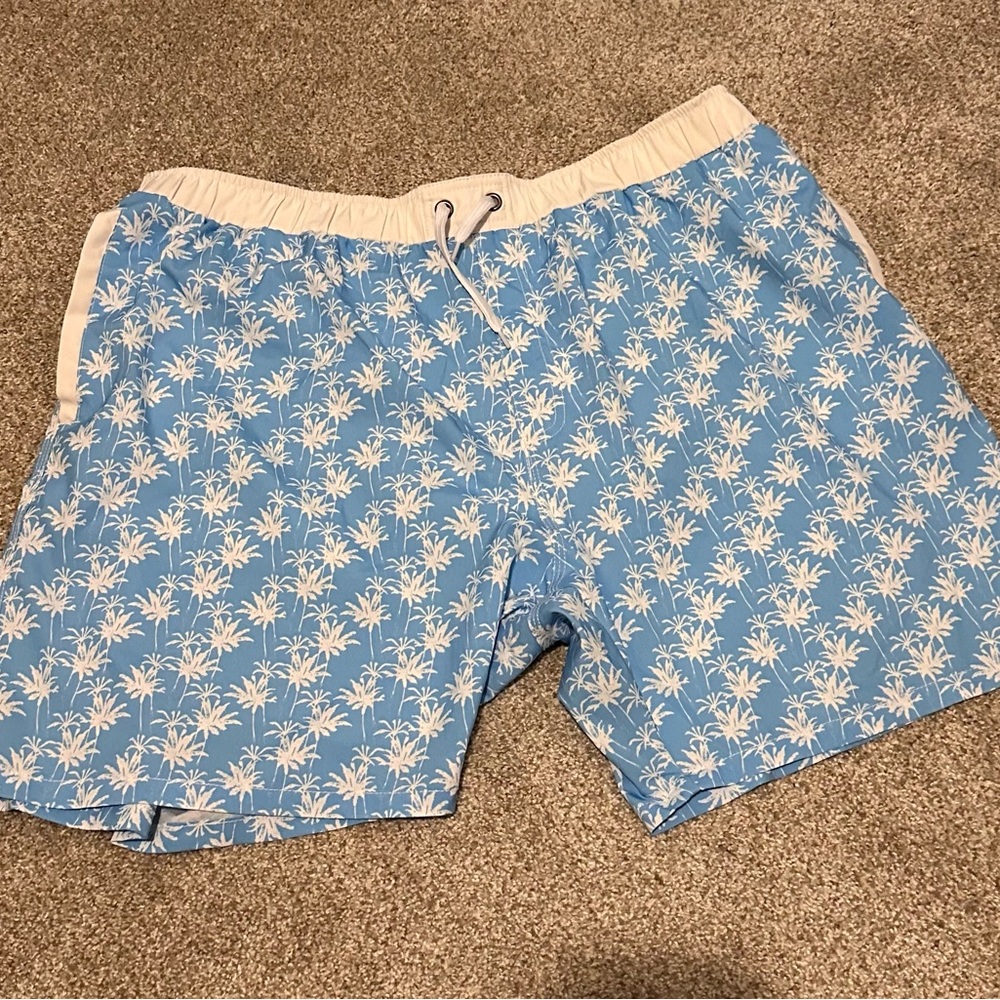Blue Palm Tree Swim Shorts